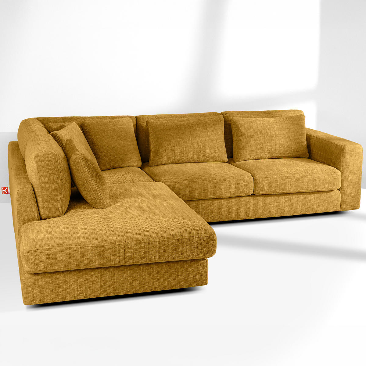 ECKSOFA links VERUS - Gelb, Holz/Holzwerkstoff (297/248cm) - KONSIMO®