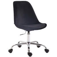BÜROSTUHL Toulon, Samt Schwarz - Schwarz, Textil/Metall (48/52/54cm) - TPFLiving