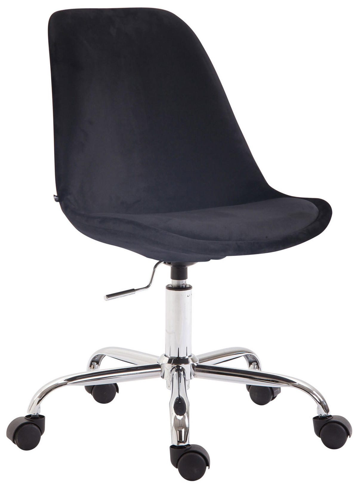 BÜROSTUHL Toulon, Samt Schwarz - Schwarz, Textil/Metall (48/52/54cm) - TPFLiving