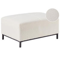 OTTOMANE Bouclé Weiß Oslo - Weiß, Textil (95/46/71cm) - Beliani