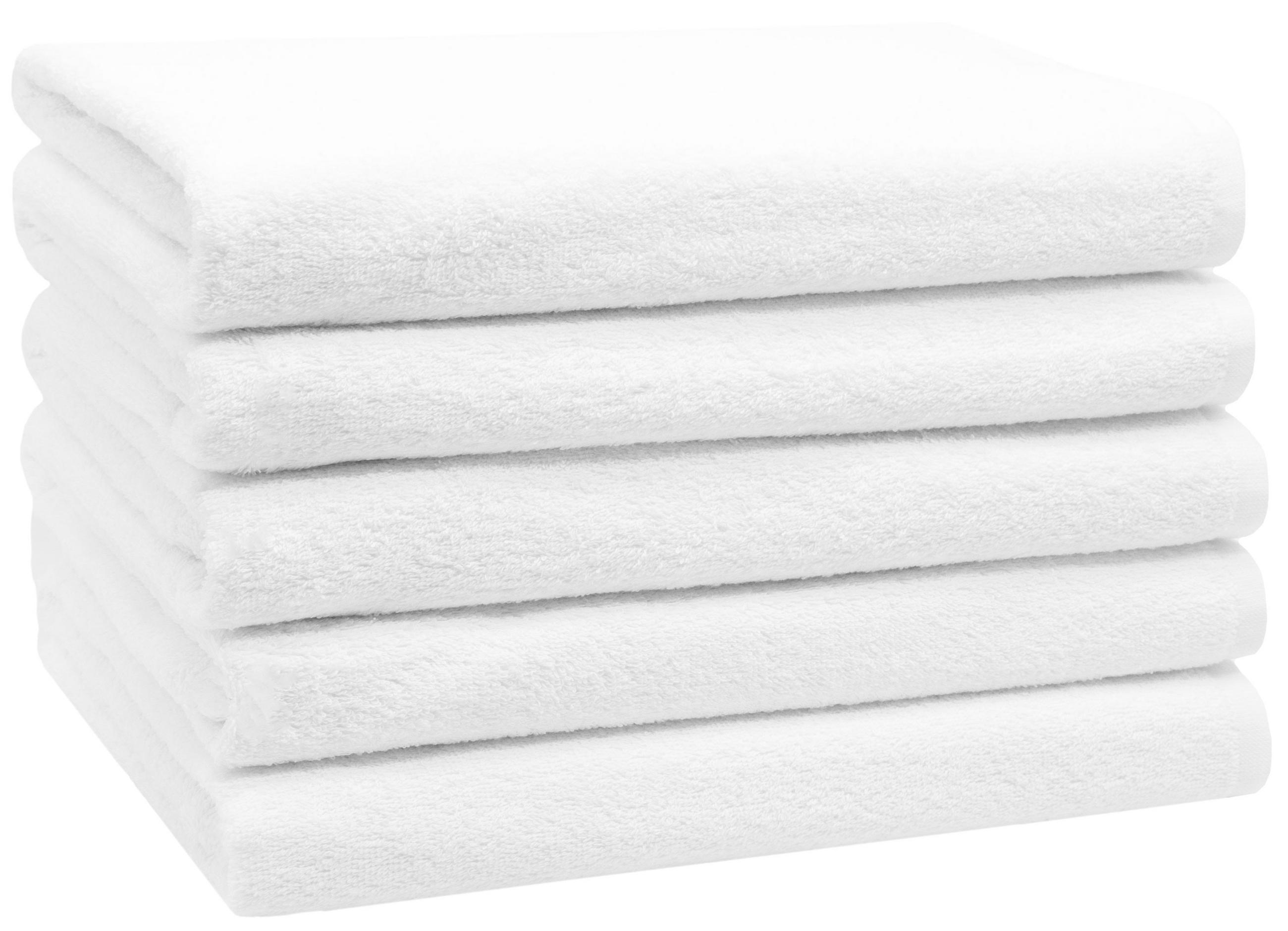 DUSCHTÜCHER, 5er-Set, 70x140 cm, 100% Baumwolle, Weiß - Weiß, Textil (70/140cm) - Zollner
