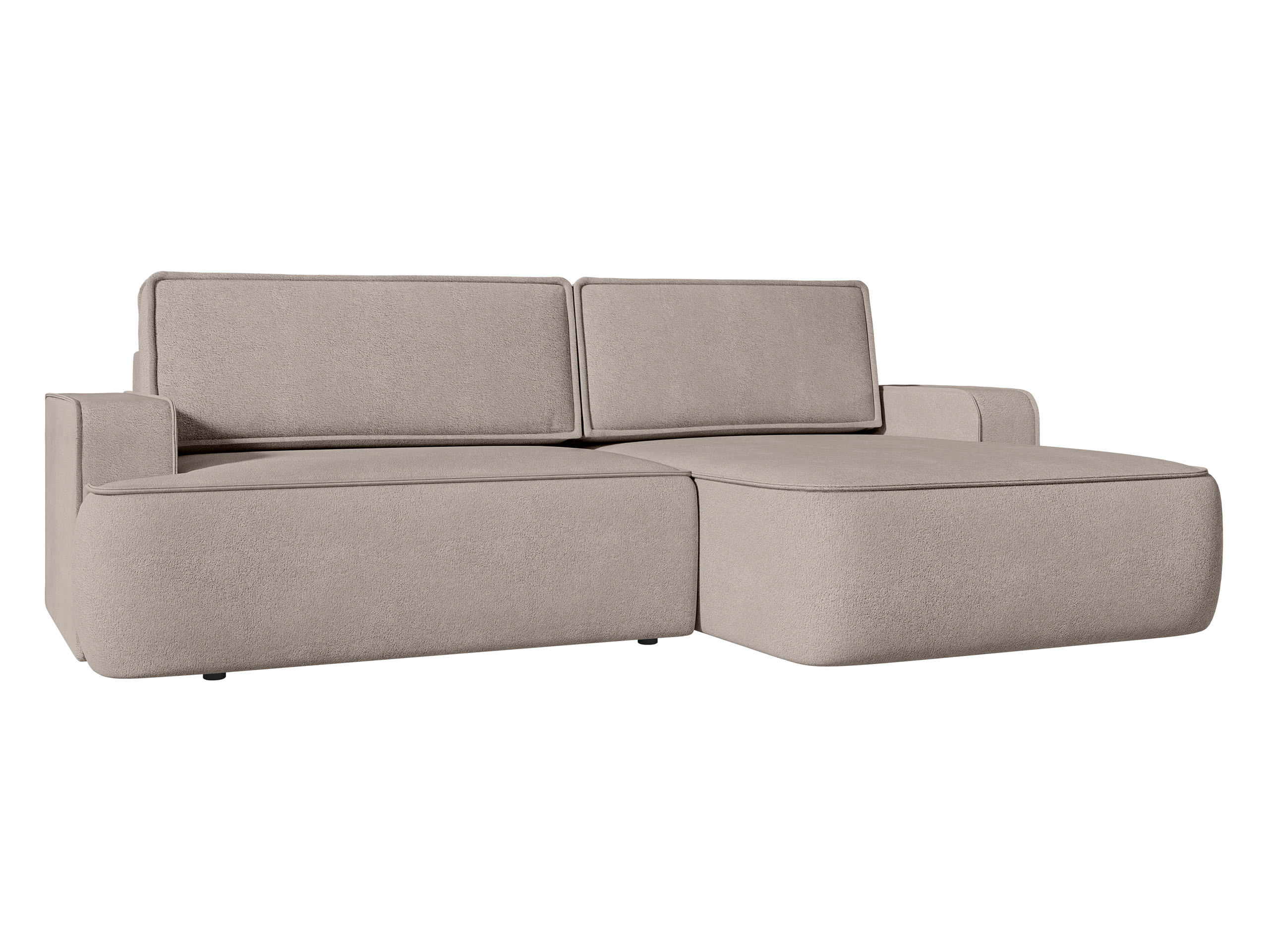 ECKSOFA Mono, Seite: Rechts - Creme/Schwarz, Holz/Kunststoff (260/168cm) - MIRJAN24