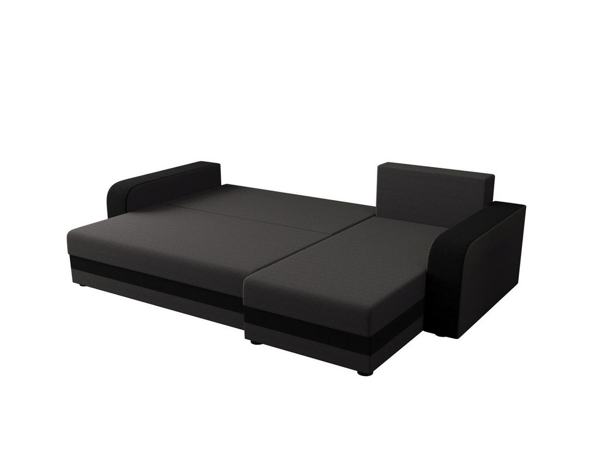 ECKSOFA HEWLET L BIS Sawana 05+14 Rechts mit Schlaffunktion - Dunkelgrau, Textil (240/140cm) - Bedante