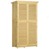 GARTENSCHRANK Holz Geräteschuppen 4 Fächer Geräteschrank mit Asphaltdach Natur - Fichtefarben, Holz (46.5/160/87cm) - Outsunny