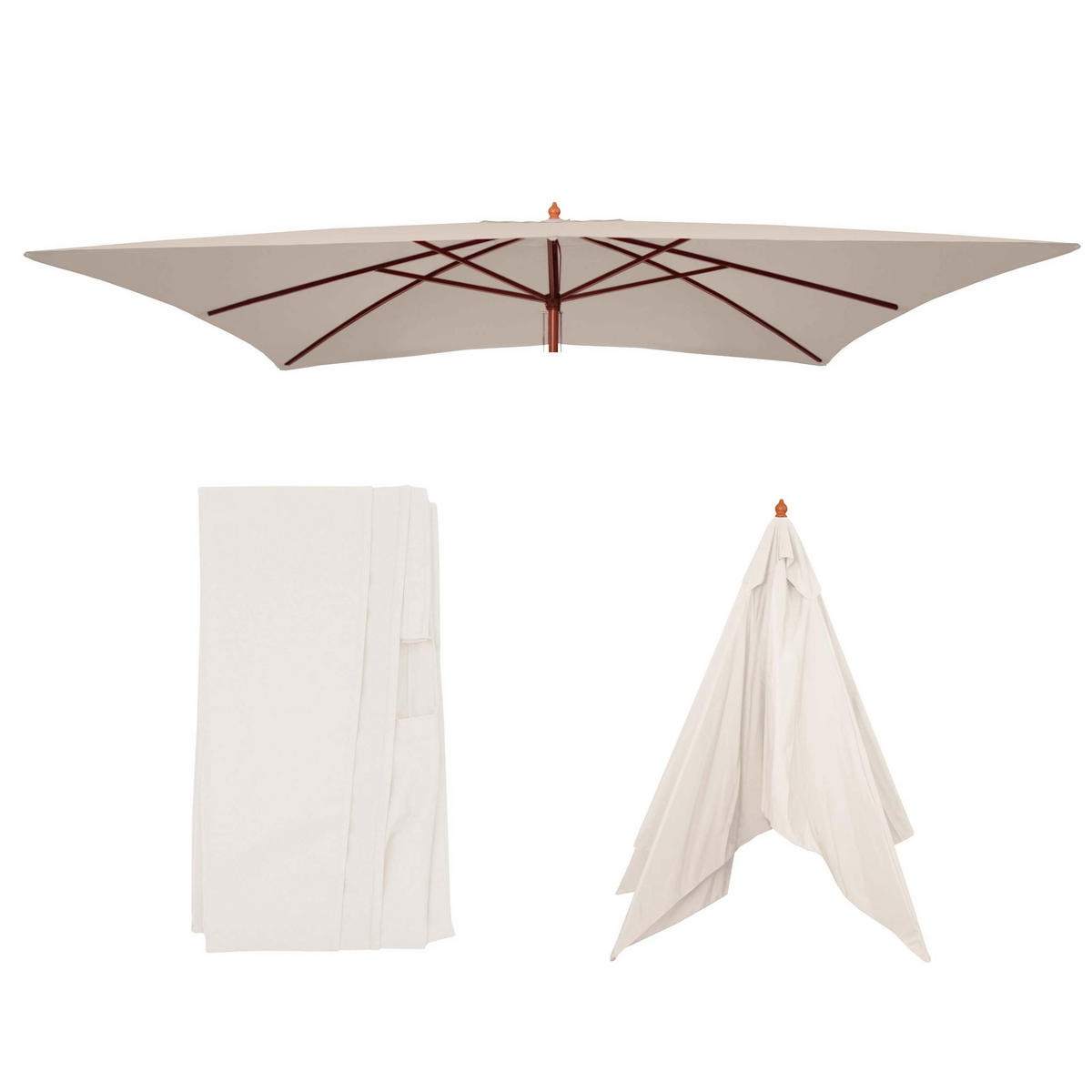 ERSATZ-BEZUG FÜR SCHIRM Cremeweiß - Weiß, Textil (390/290cm) - MCW