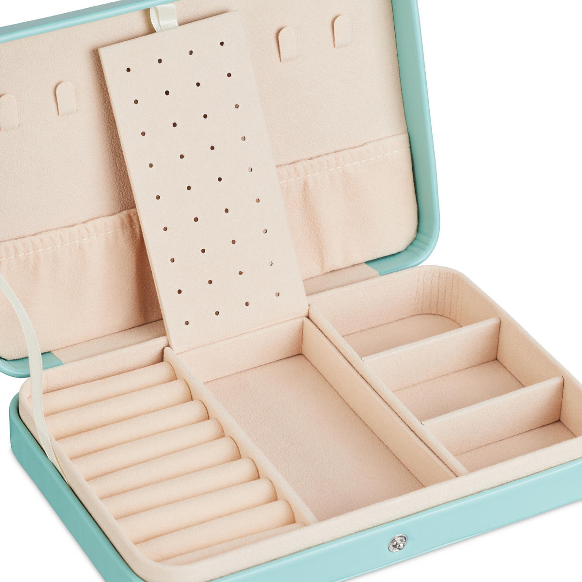 SCHMUCKKÄSTCHEN - Türkis, Holzwerkstoff/Kunststoff (21/4.5/14.5cm) - Relaxdays