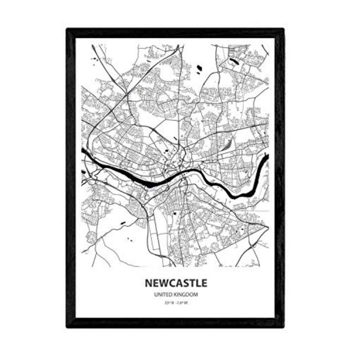 POSTER Newcastle - Uk A4 Rahmenlos - Klar, Papier (29.7/5/21cm) - Nacnic