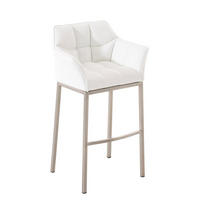 BARHOCKER Damaso 110x64x48 cm weiß - Weiß, Leder (64/110/48cm) - furnicato