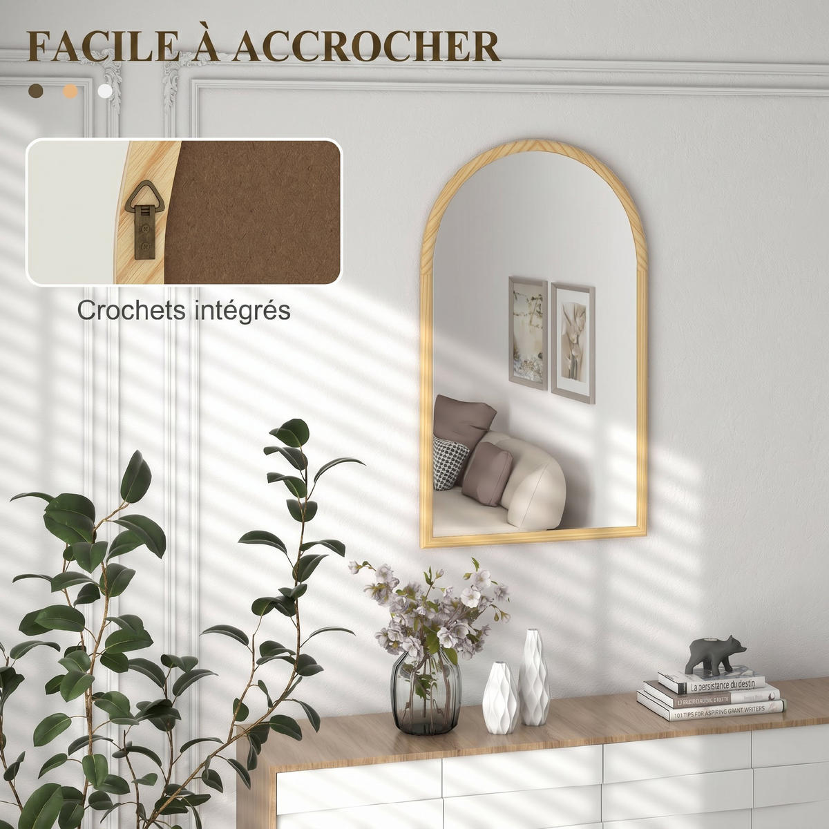 WANDSPIEGEL Naturfarben 65/110 cm - Naturfarben, Glas (65/110/3.5cm) - PANGIVO
