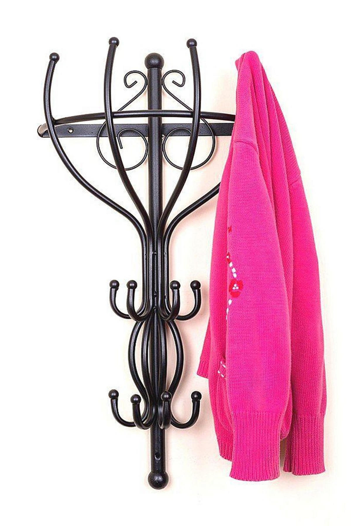 GARDEROBE Kleiderständer Vienno Halbrund 66 cm - Schwarz, Metall (35/66/15cm) - DanDiBo