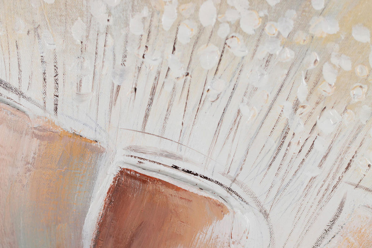 ACRYLBILD HANDGEMALT 80/80 cm - Beige/Grau, Holz/Textil (1.3/80cm) - KUNSTLOFT