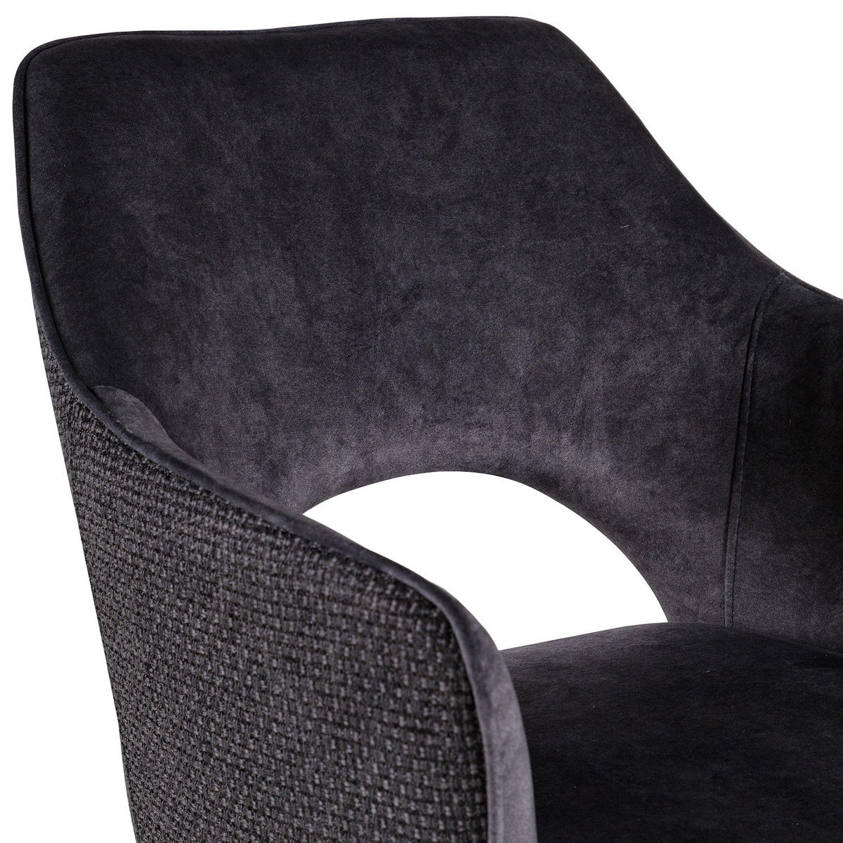DREHBARER ARMLEHNENSTUHL - Schwarz, Kunststoff/Textil (64/85/61cm) - home24