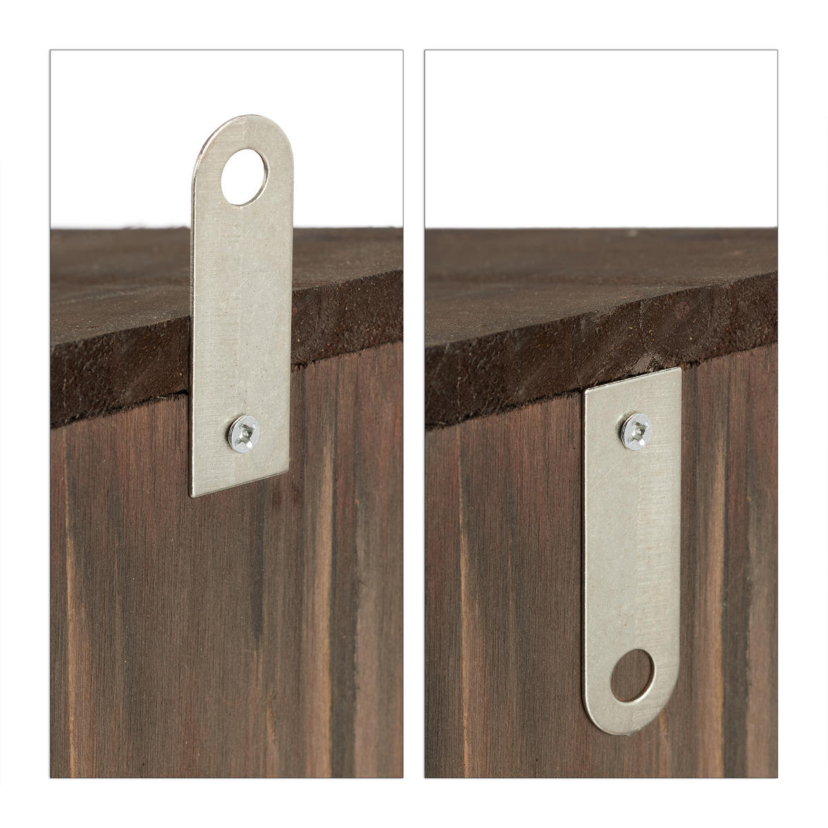 EICHHÖRNCHEN Futterhaus - Dunkelbraun, Holz (12/17.5/25cm) - Relaxdays