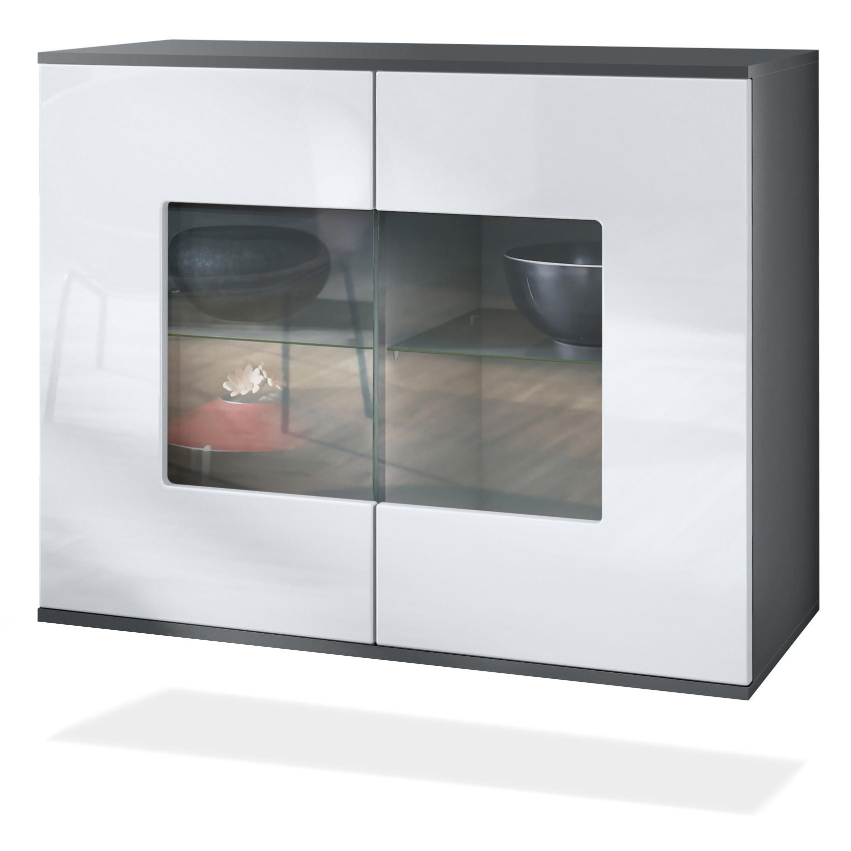 KOMMODE Grömitz Weiß Hochglanz - Weiß Hochglanz, Holzwerkstoff (92.5/73.5/35cm) - Vladon