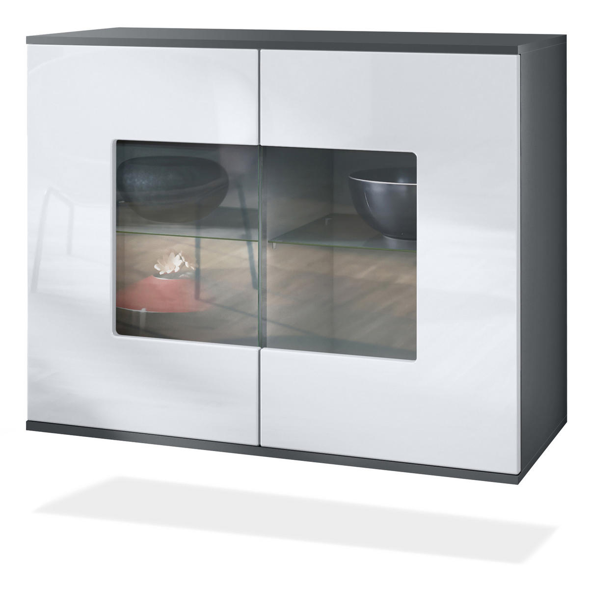 KOMMODE Grömitz Weiß Hochglanz - Weiß Hochglanz, Holzwerkstoff (92.5/73.5/35cm) - Vladon