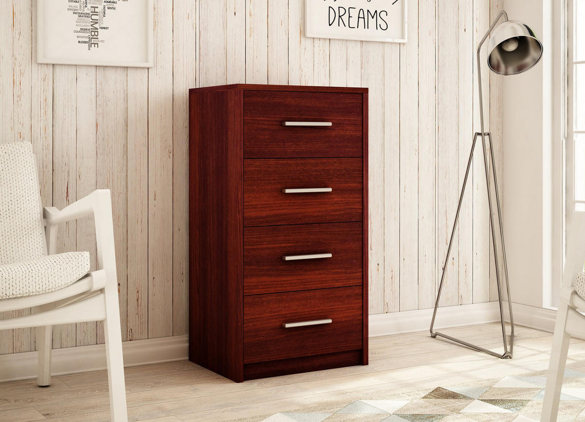 KOMMODE Bodo 4S Wenge 40/35/75 cm - Wengefarben, Holzwerkstoff (40/75/35cm) - Matkam Möbel
