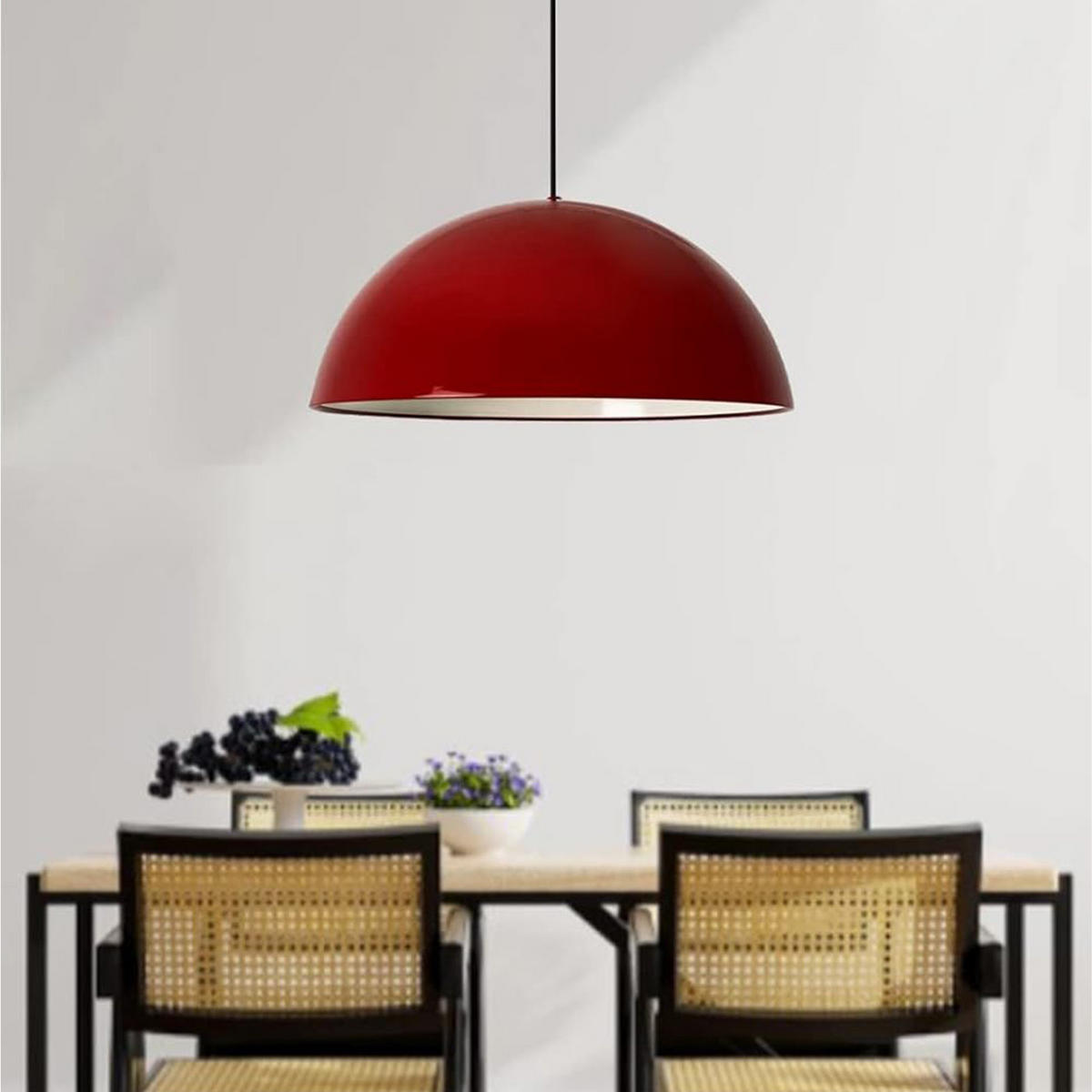 PENDELLEUCHTE Lipeo 50/23 - Rot, Metall (50/23cm) - Bamyum