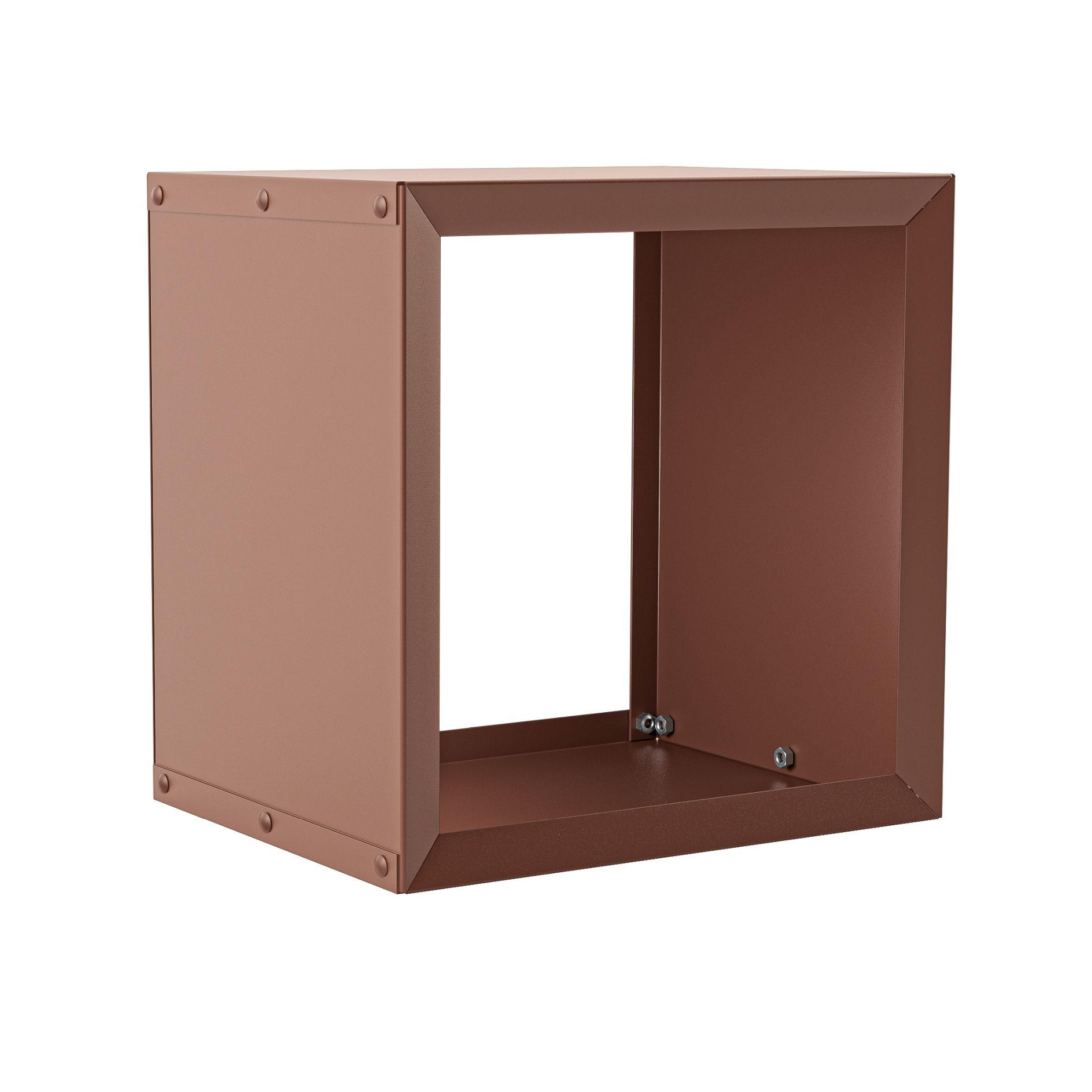 BRENNHOLZREGAL Wooker square Kaminholzregal Holzlagersystem Braun 49 × 49 cm - Braun, Metall (49/49/49cm) - Alberts