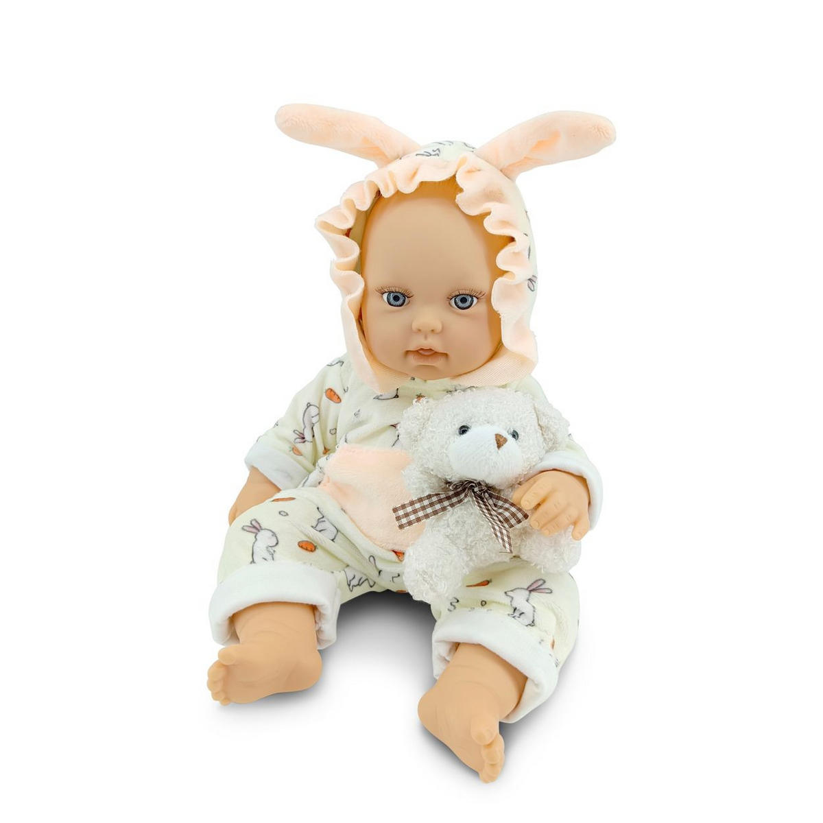 KINDERPUPPE Bear und Baby beige 30 cm, Kuscheltier, Schnuller, beweglicher Körper, ab 18 Monaten - Beige, Kunststoff (16/8/30cm) - Moni