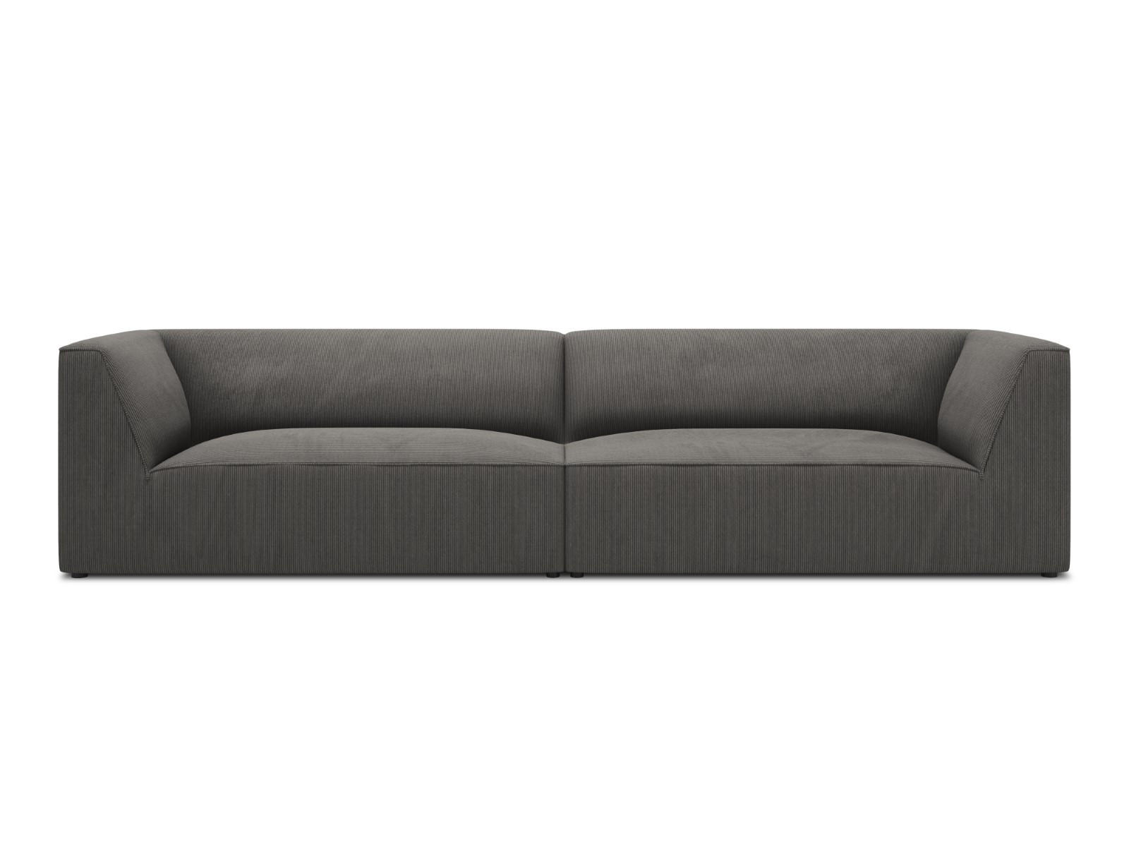 SOFA Ruby aus Cord dunkelgrau 4 Sitzplätze - Dunkelgrau, Textil (93/69/302cm) - Micadoni