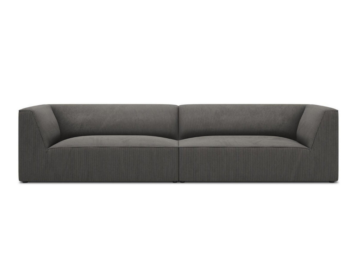 SOFA Ruby aus Cord dunkelgrau 4 Sitzplätze - Dunkelgrau, Textil (93/69/302cm) - Micadoni
