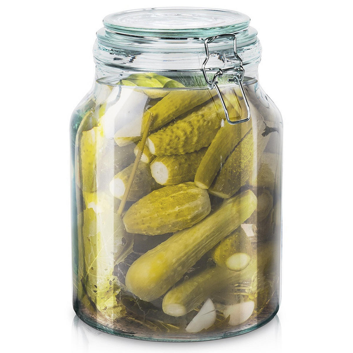 VORRATSGLAS Irma Clipverschluss 3,4 l Transparent - Transparent, Glas (3.4L) - Orion 