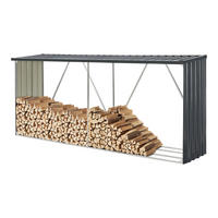 BRENNHOLZUNTERSTAND Kalmar - Anthrazit, Metall (352/152/80cm) - casa.pro