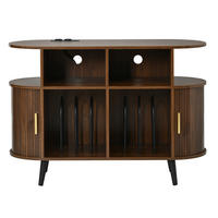 TV-SCHRANK MDF mit Schiebetür und Ladestation - Walnussfarben, Holzwerkstoff (110/76/40cm) - FLIEKS