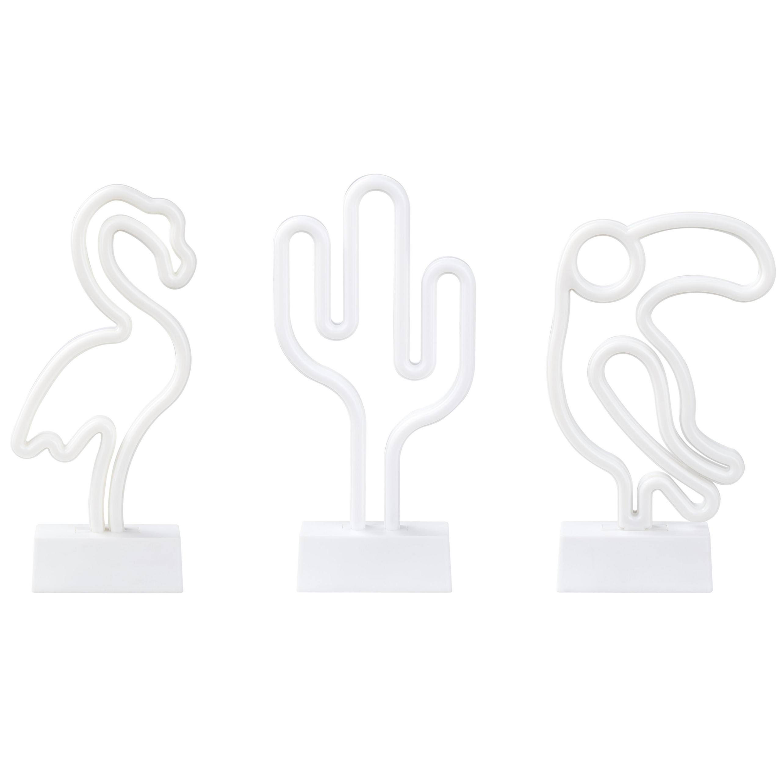 NEONLICHT LED Dekofigur mehrfarbig 3er Set MABEL - Multicolor, Kunststoff (10/20/27cm) - Beliani