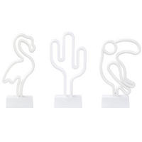 NEONLICHT LED Dekofigur mehrfarbig 3er Set MABEL - Multicolor, Kunststoff (10/20/27cm) - Beliani