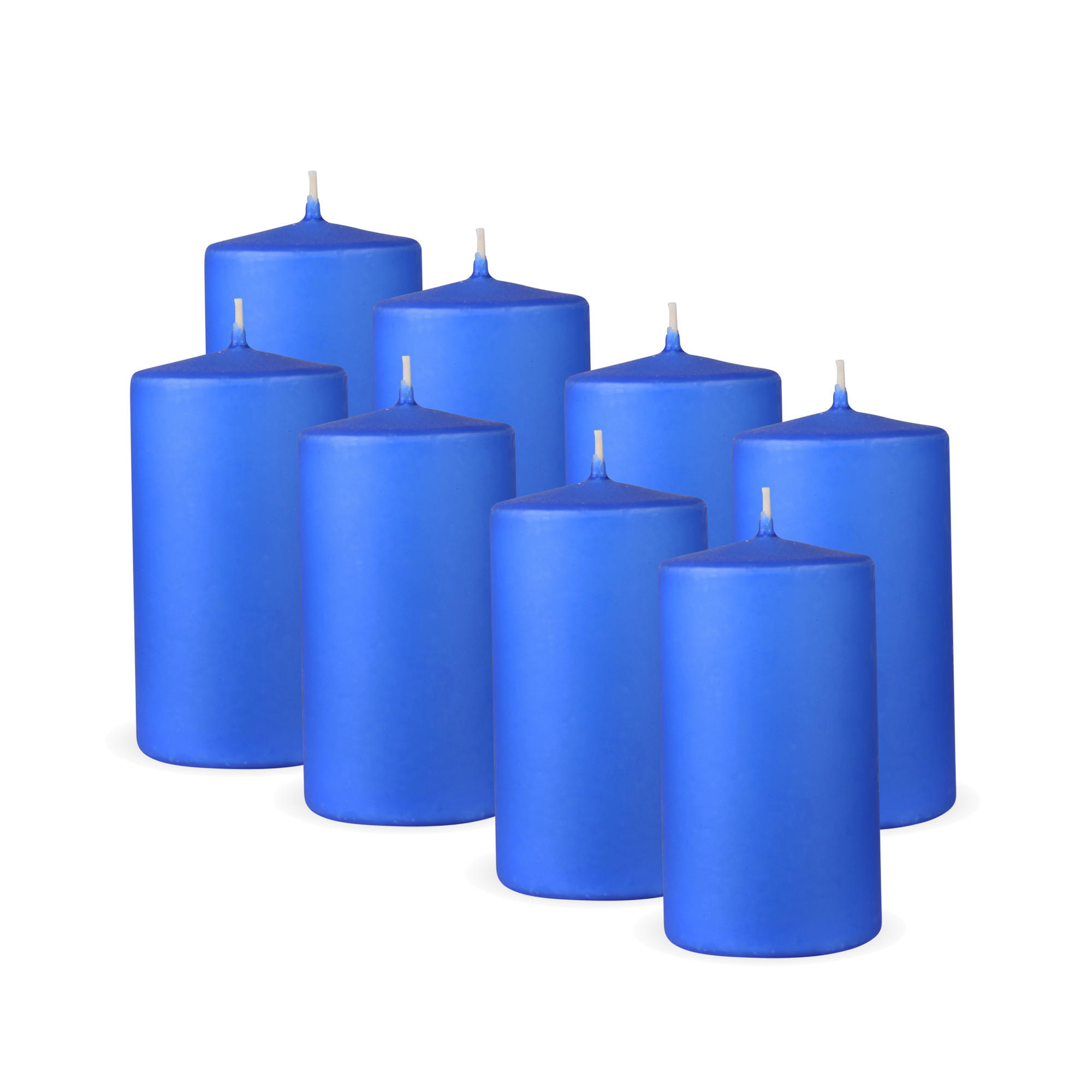 STUMPENKERZEN 8er Pack "Dunkelblau", Größe Ø7cm x Höhe: 12 cm - Dunkelblau, Naturmaterialien (7/12cm) - Bestlivings