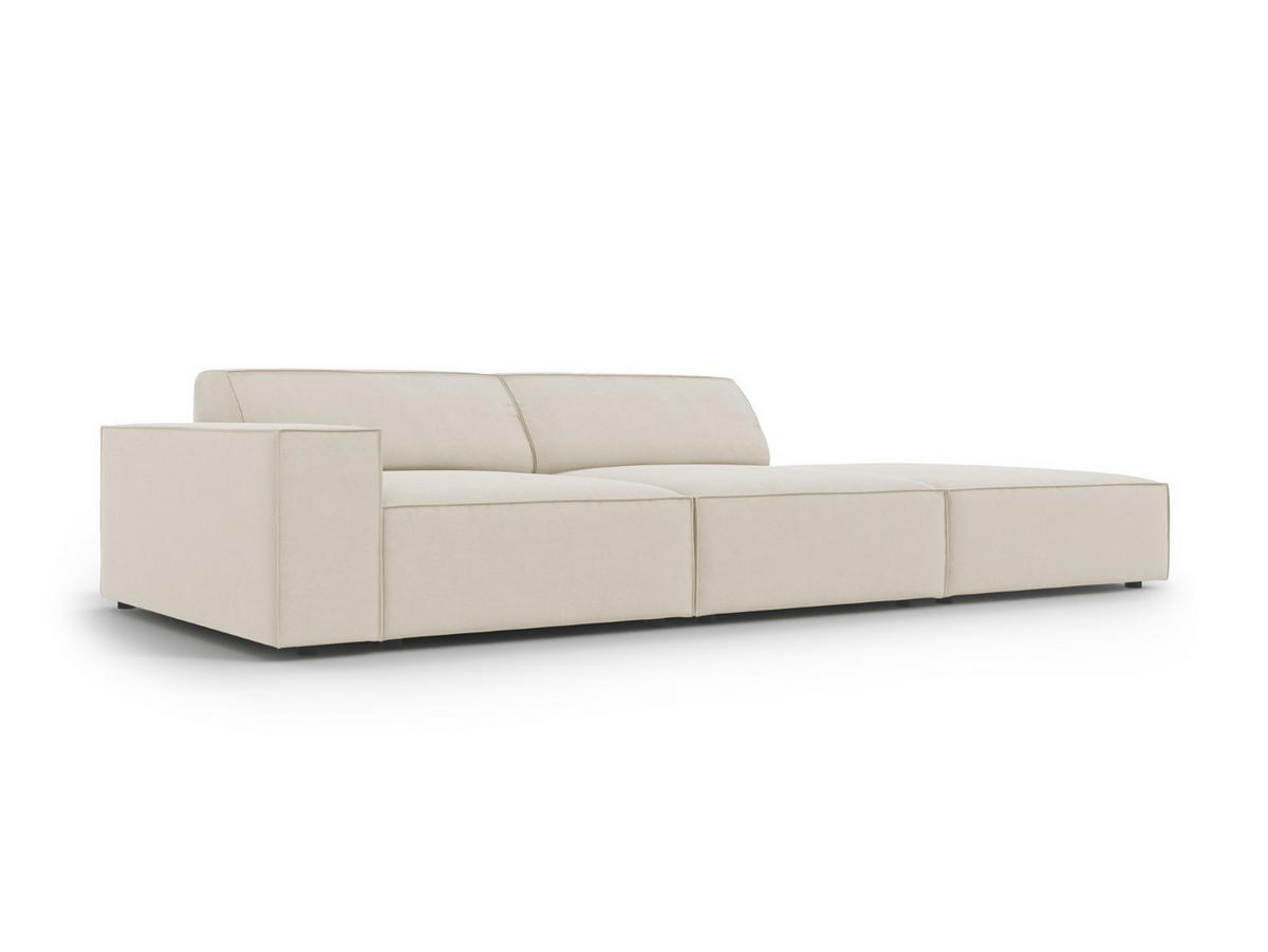 SOFA Jodie aus Samt dunkelbeige 3 Sitzplätze - Mokka, Textil (262/70/102cm) - Micadoni