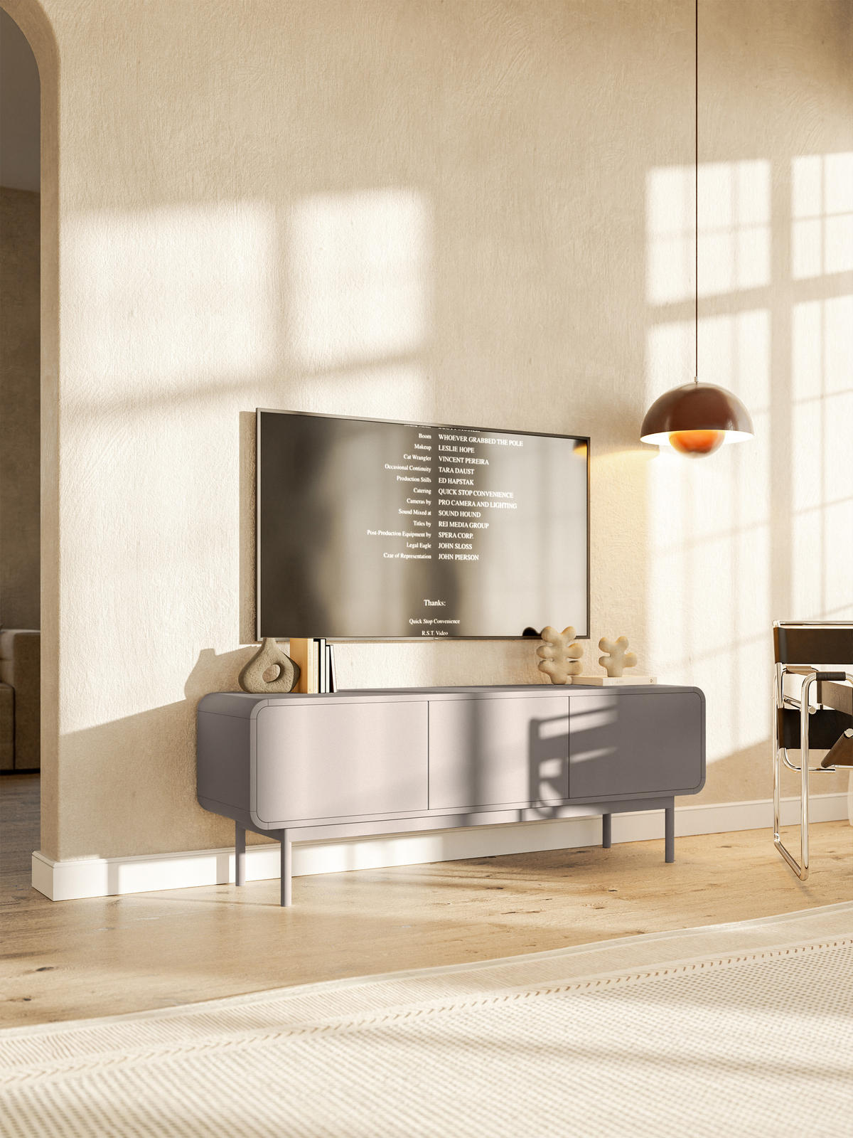TV-LOWBOARD Oro Dunkelbeige mit 3 Schubladen 154 cm - Beige, Holz/Holzwerkstoff (154/53.4/40cm) - Selsey
