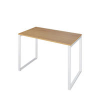 SCHREIBTISCH Fulda 110x60 cm – Weiß mit Kirsche Schoko Dekor - Braun, Holzwerkstoff (60/110/74cm) - Letti Moderni