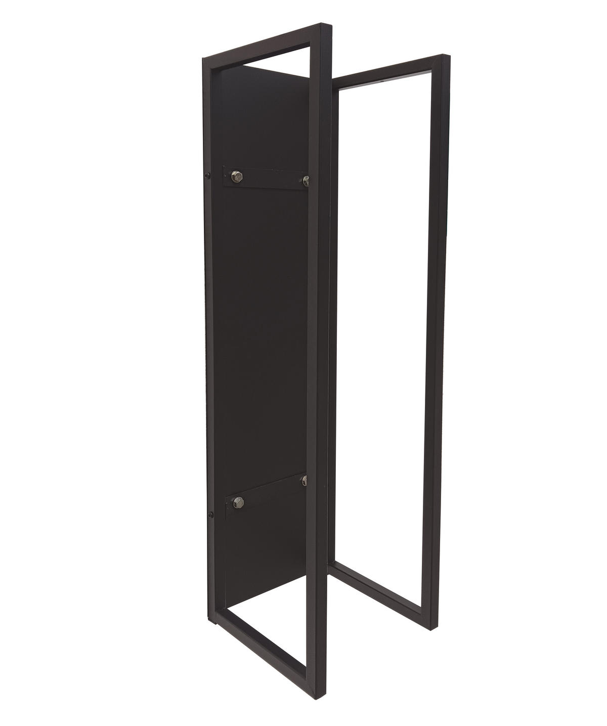 KAMINHOLZREGAL Wand 25x25x90 cm Metall Schwarz - Schwarz, Metall (25/90/25cm) - QUICK STAR