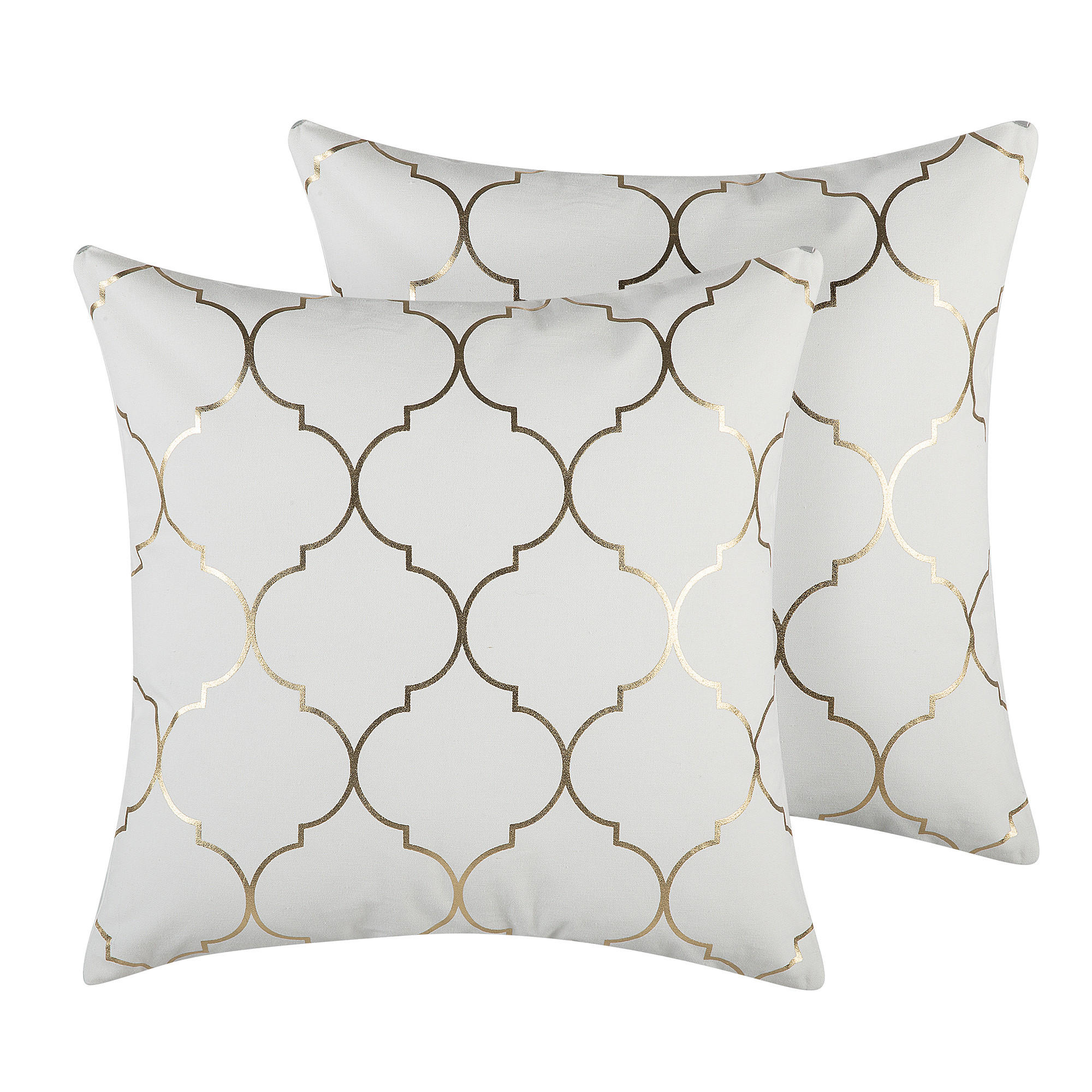 DEKOKISSEN 2er-Set Cremeweiß 45/45 cm Alyssum - Ecru, Naturmaterialen/Textil (45/45cm) - Beliani