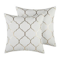 DEKOKISSEN 2er-Set Cremeweiß 45/45 cm Alyssum - Ecru, Naturmaterialen/Textil (45/45cm) - Beliani