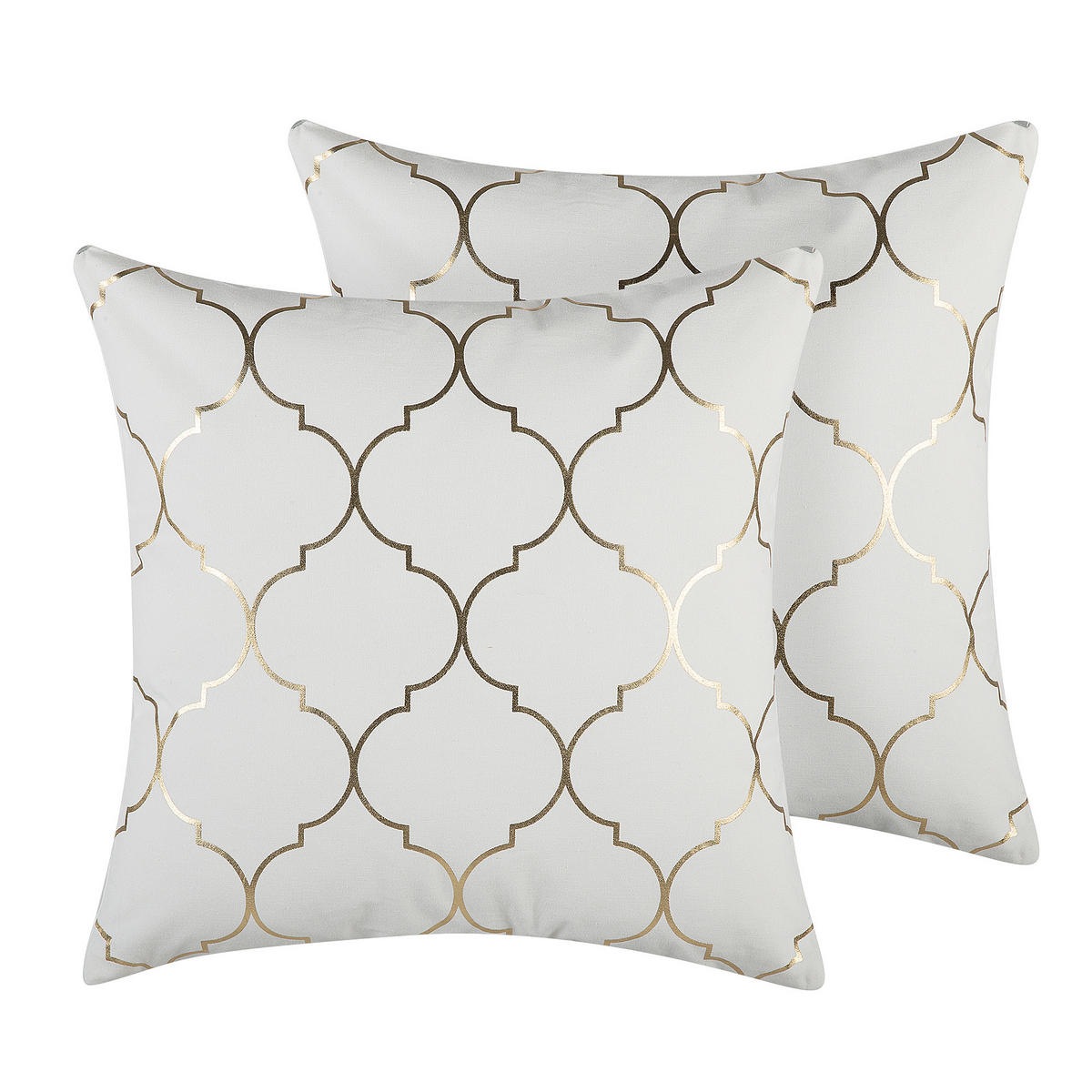 DEKOKISSEN 2er-Set Cremeweiß 45/45 cm Alyssum - Ecru, Naturmaterialen/Textil (45/45cm) - Beliani