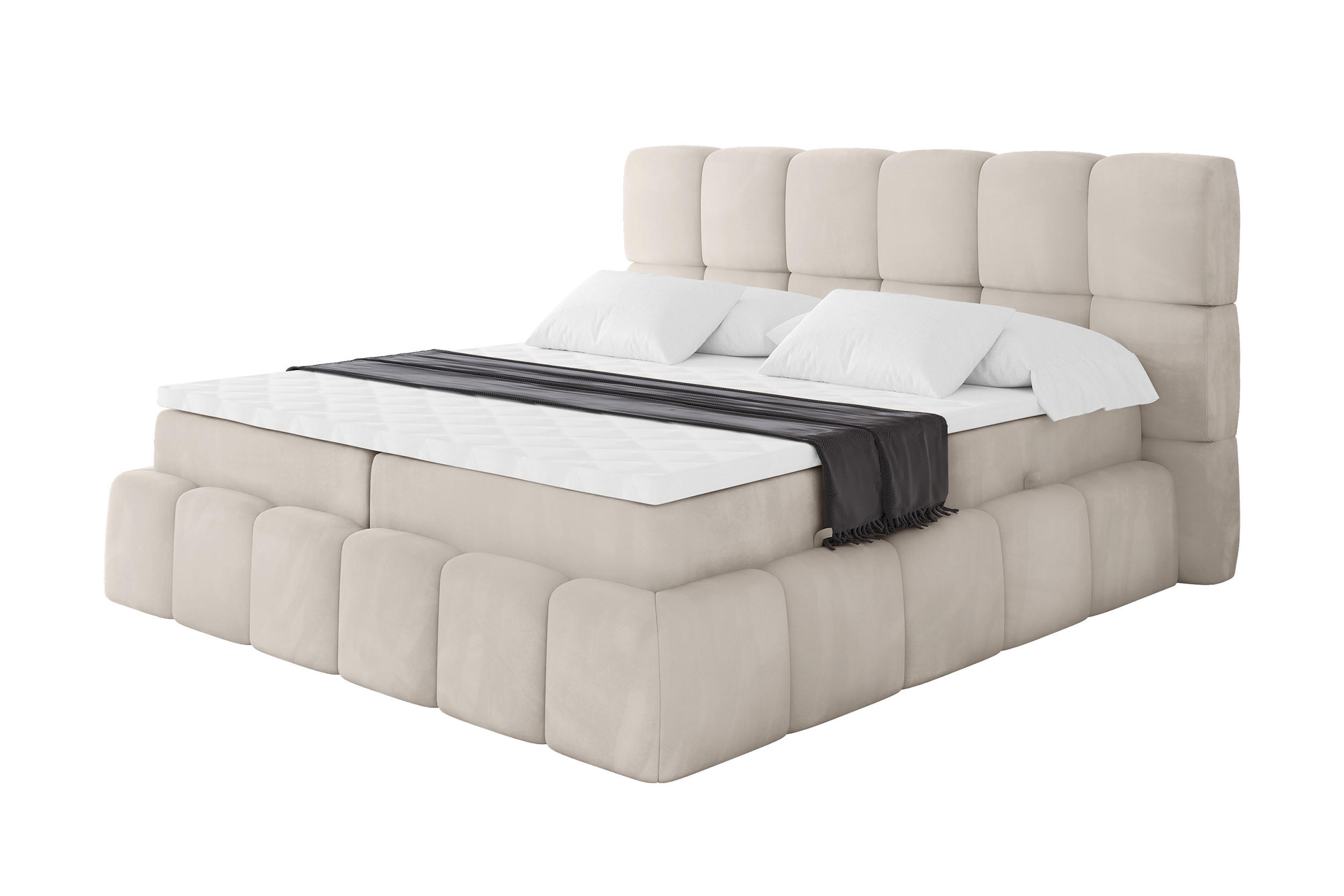 BOXBETT - AURI-H3 - 200x200 Beige Casablanca - Beige, Holzwerkstoff (200/200cm) - ALTDECOR