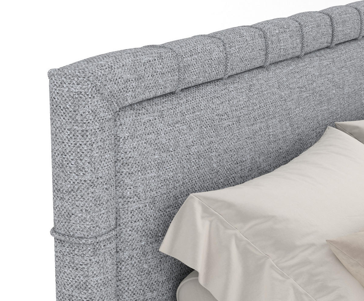 BOXSPRINGBETT Rimini Grau 200/200 cm mit Matratze und Topper - Schwarz/Grau, Holz/Holzwerkstoff (200/200cm) - Maison de Reve