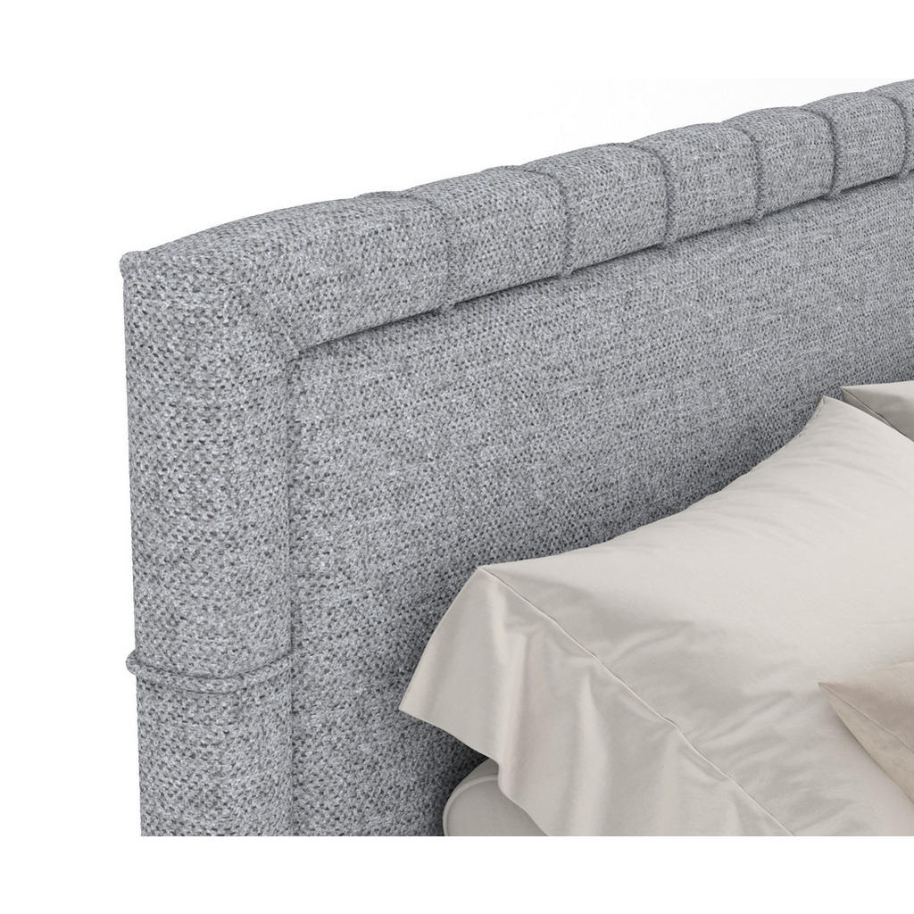 Thumbnail - Maison de Reve Boxspringbett, Grau, Textil, Buche, Kiefer, H3, Höhe ca. 36 cm, 140x200 cm, Oeko-Tex® Standard 100, Reach...