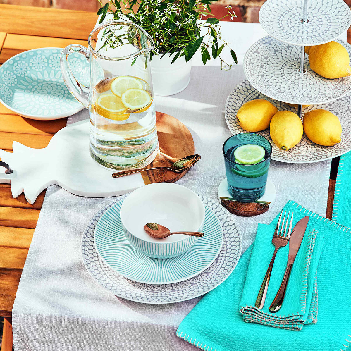 TISCHLÄUFER Finca - Weiß, Textil (50/160cm) - Butlers