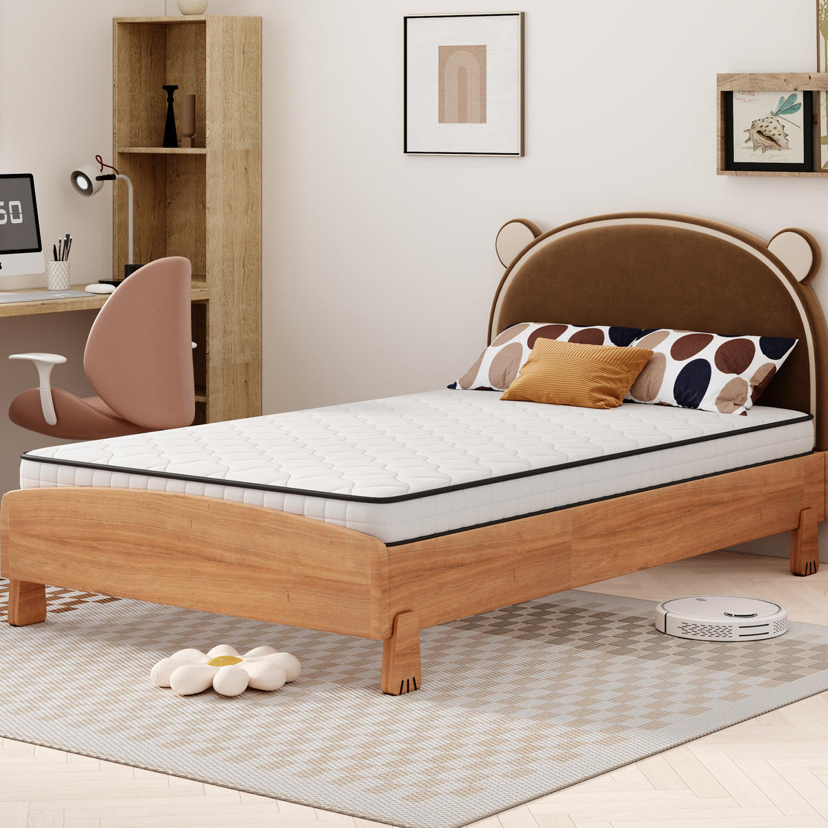 BOXSPRINGMATRATZE 90/190 cm Weiß, Dicke: 12 cm, Härtegrad: H3 - Weiß, Textil (90/190cm) - Oxeza