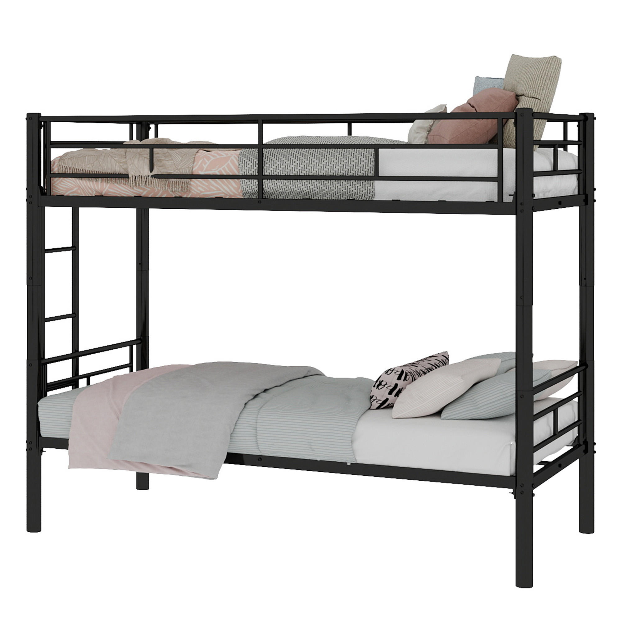 ETAGENBETT teilbar 196,6 x 97,8 x 156,5 cm Metall Schwarz - Schwarz, Metall (100/200cm) - Meubliv