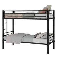 ETAGENBETT teilbar 196,6 x 97,8 x 156,5 cm Metall Schwarz - Schwarz, Metall (100/200cm) - Meubliv