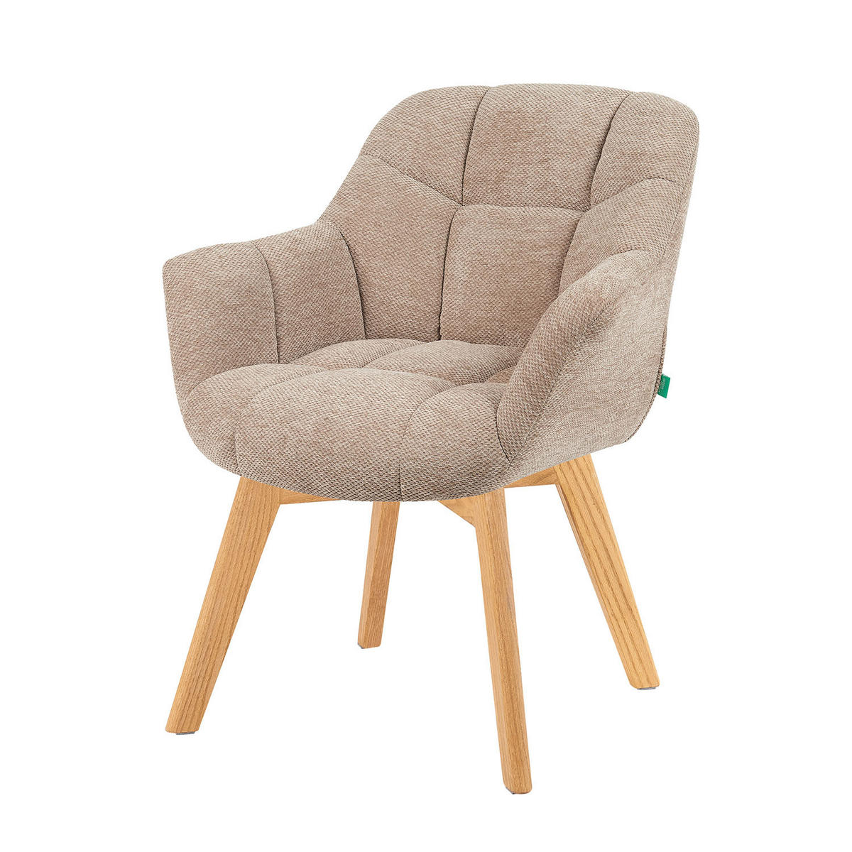 ESSZIMMERSTUHL Mika-Ava 2er-Set - Honigeiche/Beige, Eichenholz/Holz (65/81/66cm) - DUBI Möbel