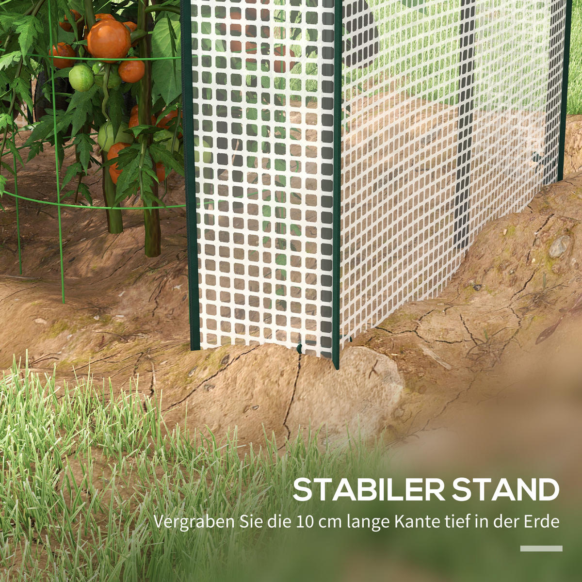 FOLIENGEWÄCHSHAUS, Weiß+Dunkelgrün, Stahl, PE - Dunkelgrün, Kunststoff (80/150/100cm) - Outsunny