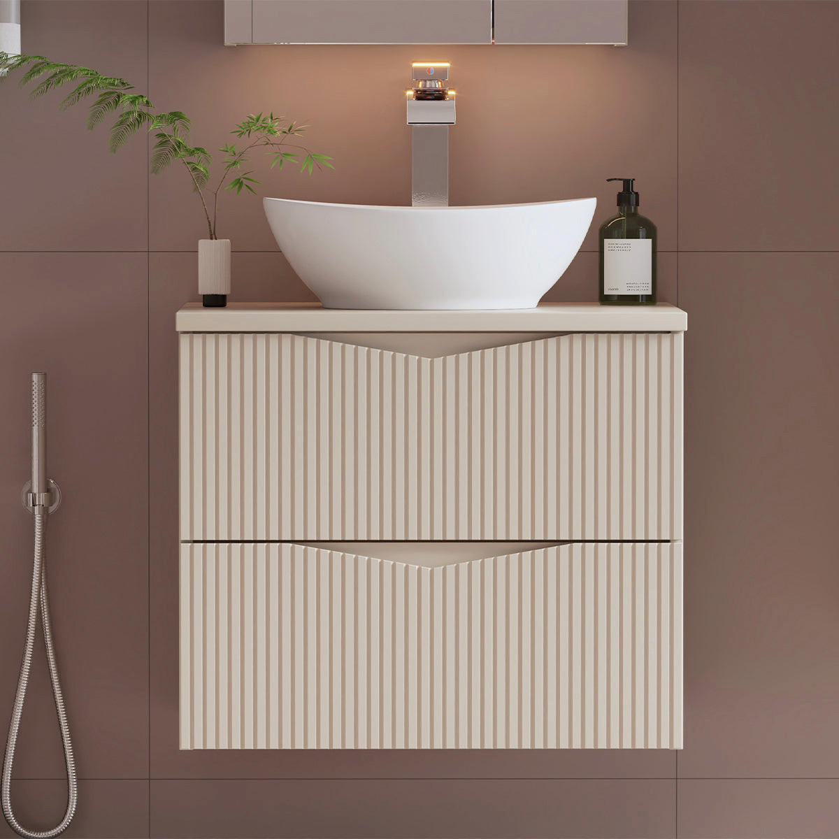 WASCHTISCH 60.6cm Tao Kaschmir - Beige, Holzwerkstoff (60.6/50/45.8cm) - Petits-meubles