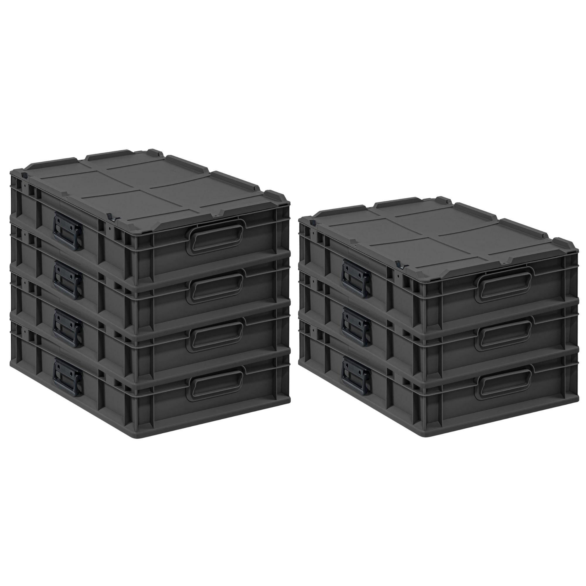 EUROBOX 7x NextGen Portable, HxBxT 13,5x40x60cm, 23 Liter, Schwarz - Schwarz, Kunststoff (40/13.5/60cm) - PROREGAL