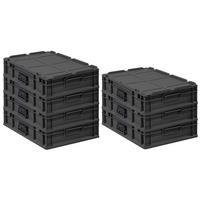 EUROBOX 7x NextGen Portable, HxBxT 13,5x40x60cm, 23 Liter, Schwarz - Schwarz, Kunststoff (40/13.5/60cm) - PROREGAL